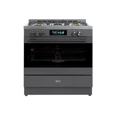 เตาแก๊สพร้อมเตาอบตั้งพื้น FREESTANDING แบรนด์ EVE รุ่น JASPER MATT สีเทาดำ ขนาด 90 เซนติเมตร_0